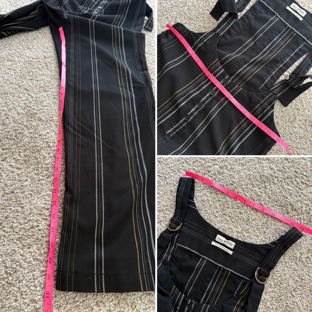 Urban Outfitters Striped Jumpsuit Black Wide Leg Billie Suspender Overall sz‎ M - Picture 6 of 9